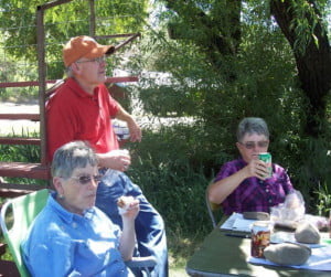 Voluteers take a much needed lunch break